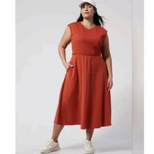 NWT ATHLETA Pumpkin Spice Rider Athletic Midi Gorpcore Dress Sz 3X